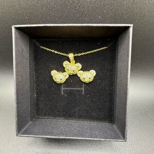 Gold Bear Pendant Necklace